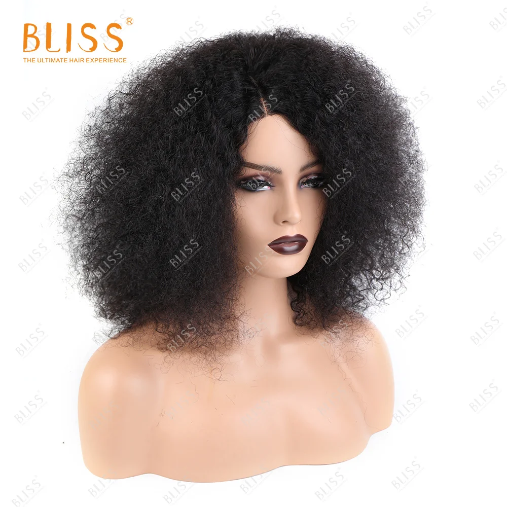 

Bliss 4X4 Lace Closure Wigs 250% Afro Deep Kinky Curly Puff Brazilian Perruque Afro Natural Human Hair Wigs For Black Women
