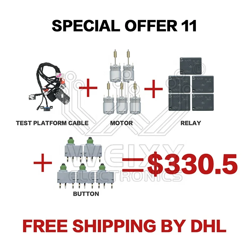

(Special offer 11 ) For Audi A6 Q7 J518 ESL 1pcs Test Platform Cable + 5pcs Motor + 5pcs ACT512 Relay + 5pcs Button