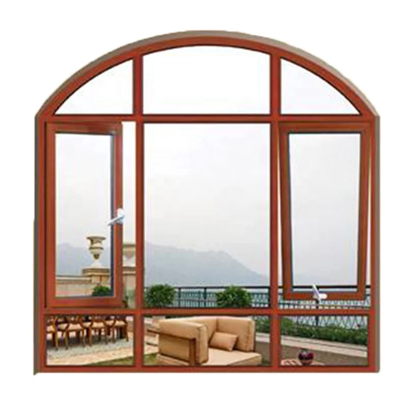 
Guangzhou Manufacturer Three-layer glass stainless steel casement window round top casement window 