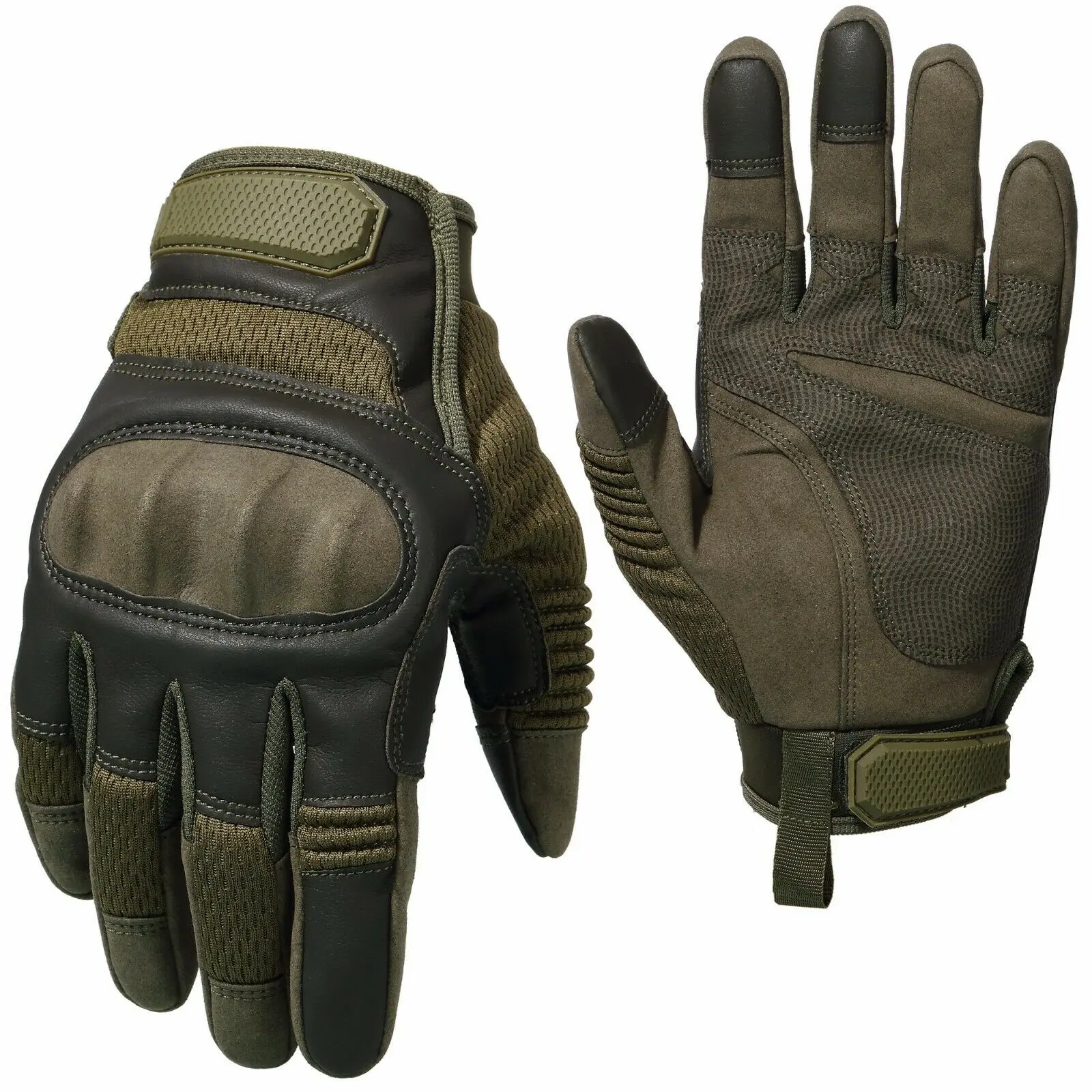 
Bike gloves full finger leather tactical gloves Double Palm Leather Gloves 