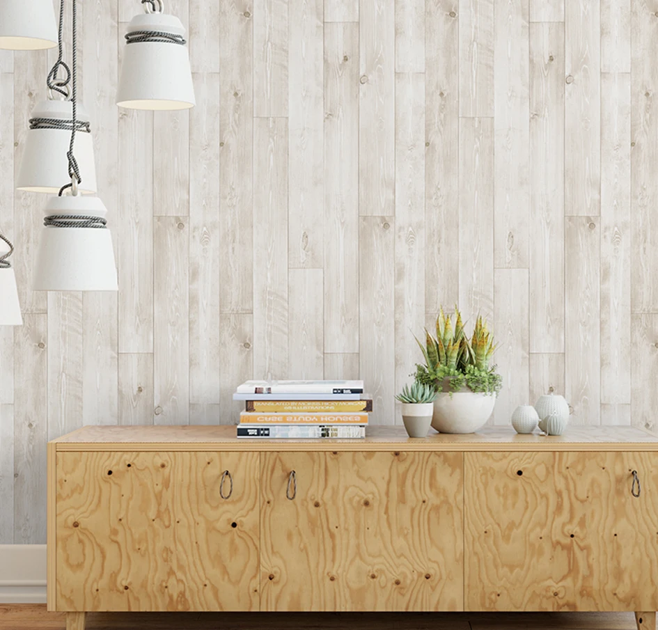 JK-4526 self adhesive peel and stick wallpaper Wood designs (White)