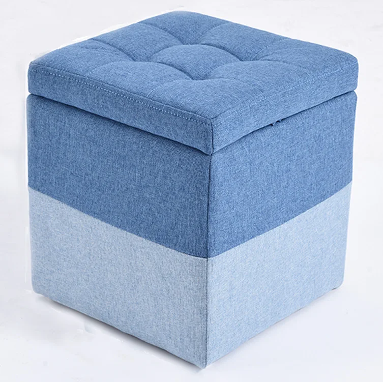 

Large-size clothes storage box fabric storage box household seatable stool