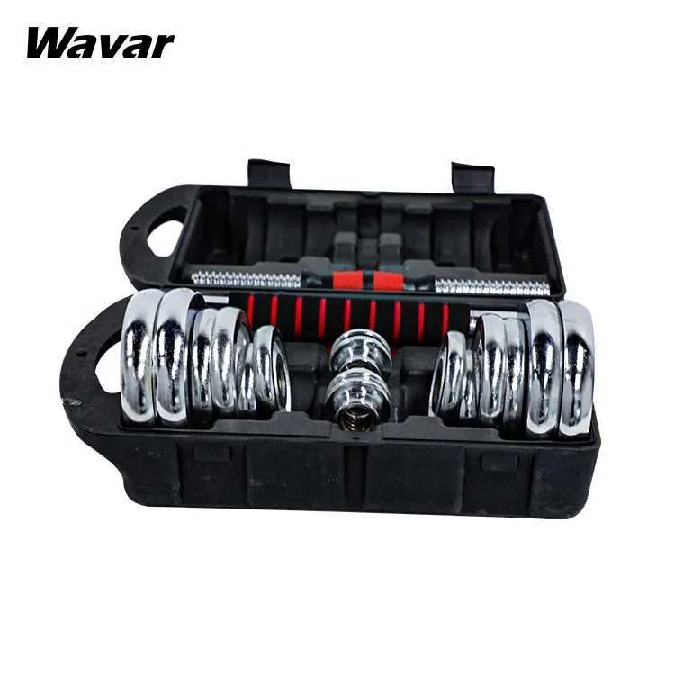 

In stock hot selling adjustable weights dumbbell set, Silver