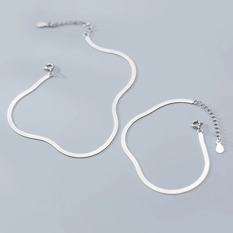 

B1359 Popular Hot Sale Hip Hop Jewelry 925 Silver Snake Bone Bracelet & Anklet