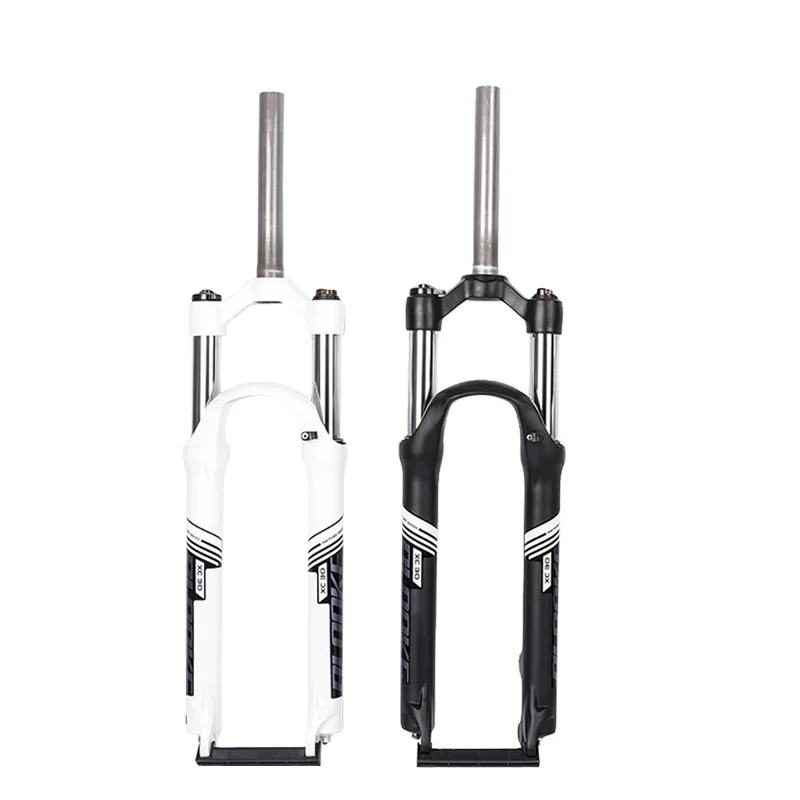 

BLOOKE XC30 26 27.5 Inches Bicycle Fork Shoulder Control White Black Air Pressure MTB Mountain Fat Bike Fork, Black /white