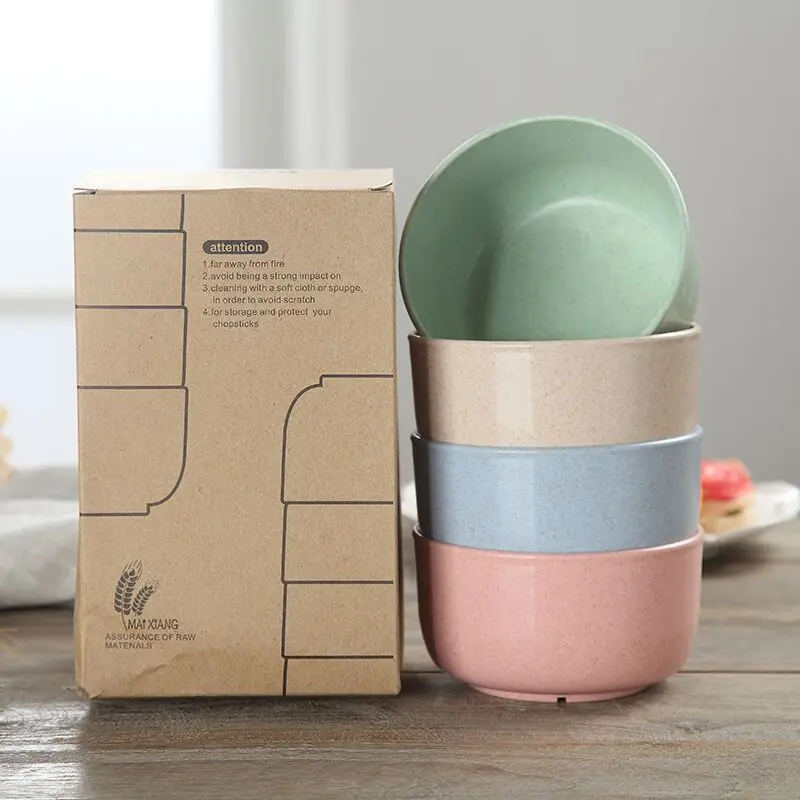 

Custom Kitchen Accessories Wheat Straw Plate Food Containers Biodegradable, Silver