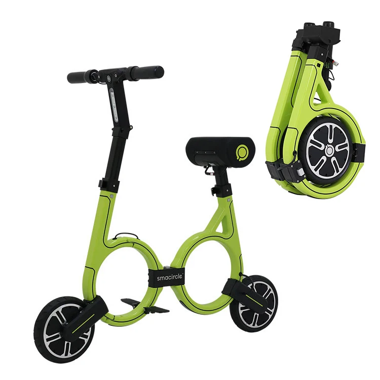 

Smacircle Newest Carbon Fiber E bike Foldable 36v 250w Lithium Battery Folding Electric Bicycle, Green