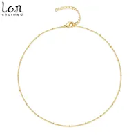 

Lancharmed Gold Color Bead Chain Necklace Satellite Chain Choker Necklace