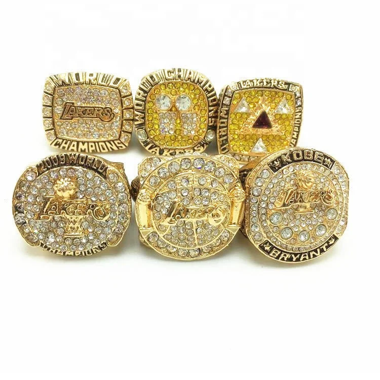 

ADELANTE Classic Basketball Lakers Rings Customized Alloy Sports Championship Rings Men Rings, Gold color ring