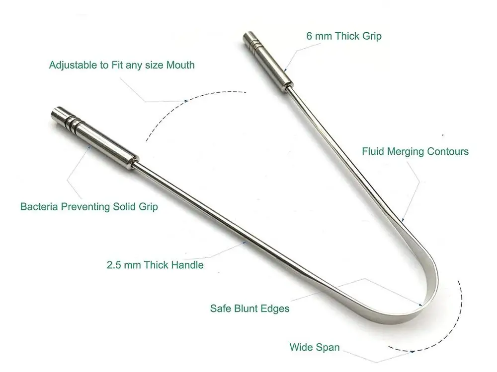 
Stainless Steel Tongue Cleaner Scraper 