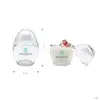 "(PBGM-0002:1506) Egg Shaped Clear Glass+Cap bottle 100 ml for food & drink packaging with Glass bottle"