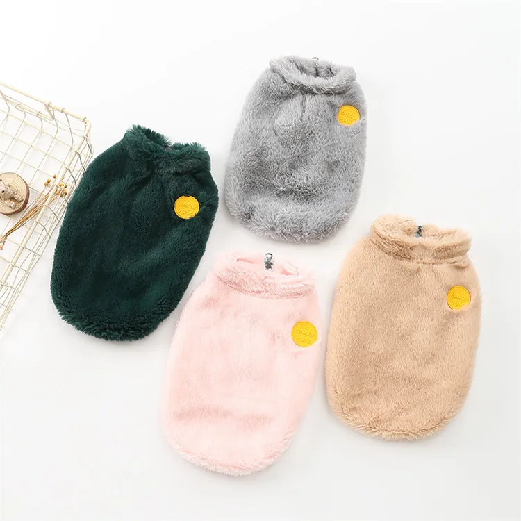 

2019 new pet dog rabbit fur zipper jacket casual milk dog clothing plush thickening pet dog clothes, Customize