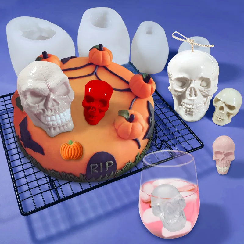 

Hot Sell BPA Free DIY Handmade Crafts Baking Accessories Multipurpose Skull Silicone Mould, White