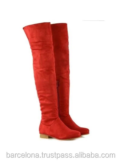 red suede thigh high boots