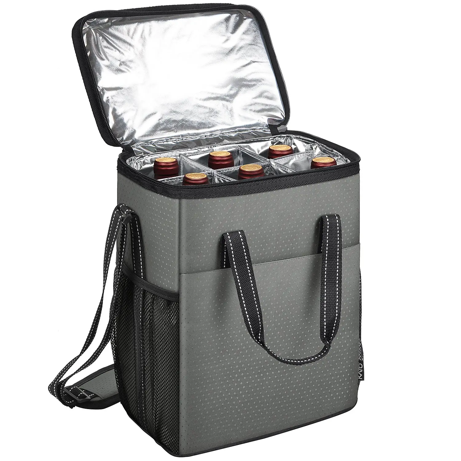 

6 Bottle Wine Carrier Bag Tote Canvas Large Insulated Delivery Wine Bottle Ice Cooler Backpack Bag