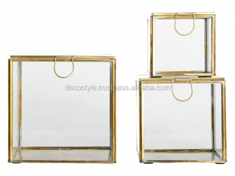 Beautify Black Velvet Decorative Storage Trunk Set With Brass Clasps