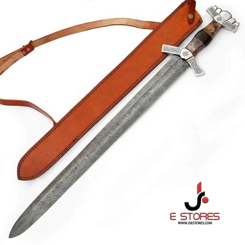 Damascus Steel Sword Hunting Custom Handmade Beautiful Sword With Pure