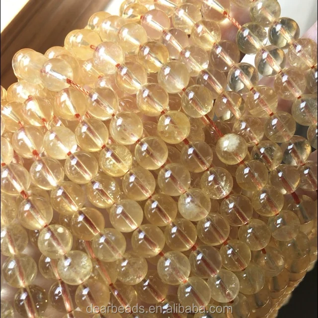 

Wholesale  High Quality Gemstone Beads AAA Natural Color Enhanced Citrine Beads Round Polished Beads