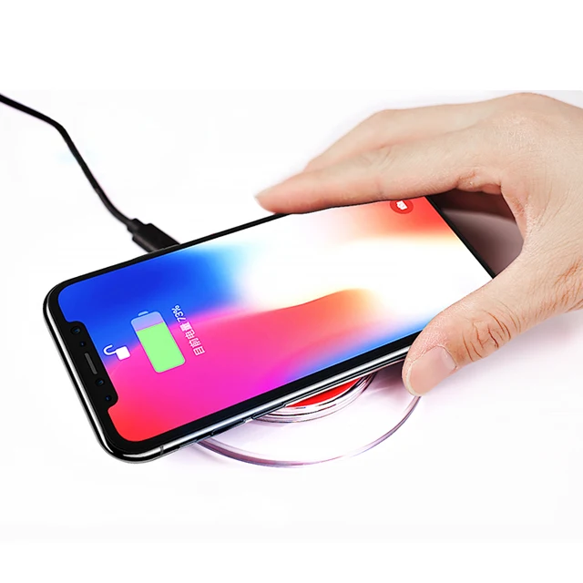 

Drop shipping Settpower K9 Universal QI wireless charger With LED Light 5W Fast Wireless Charging for iphone