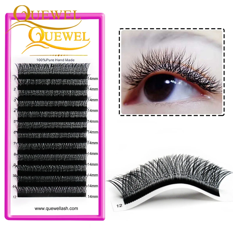 

QUEWEL Wholesale Accept Custom Labels YY Eyelash Extension High Quality YY Lash And Eyelash Extensions Private Label, Natural black
