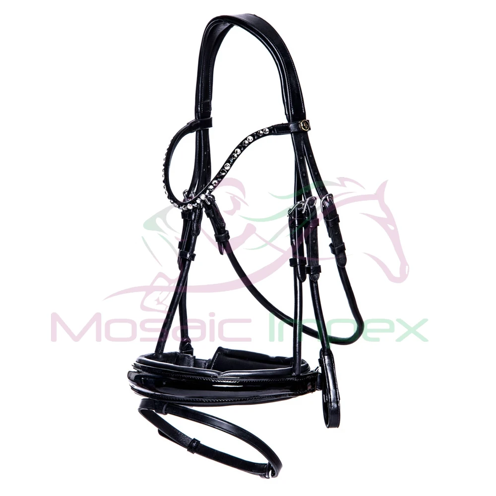 Horse Riding Bridle For Horse Black Adjustable Adjustable Zinc Alloy