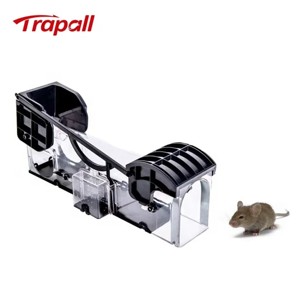 

EPA Humane Plastic Rodent Rat Bait Station Live Catch Mouse Trap Cage, Transparent and black