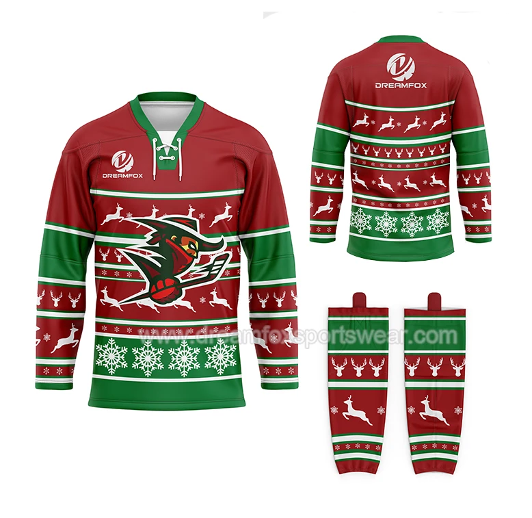 Custom Made Christmas Hockey Jerseys 