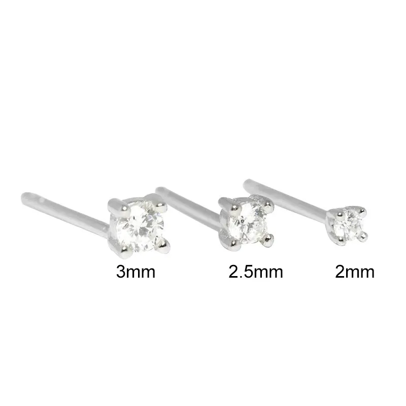 

s925 fashion simple ins style all-match single diamond earrings sets, 2 colors