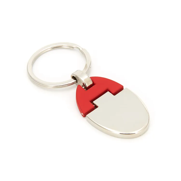 

Creative Red Customized Logo Printed Silver Zinc Alloy Folding Metal Rotating Key Chain, Picture