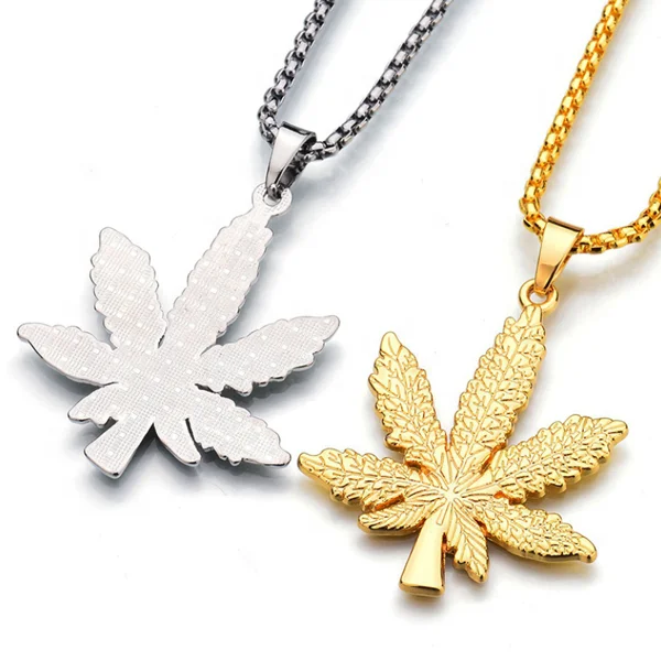 

2019 Trend Maple Leaf Pendants Necklaces For Men Hip Hop Rapper Jewelry