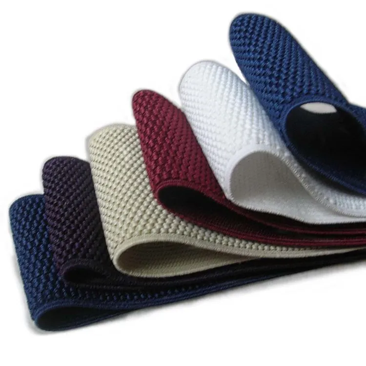 

Modern Design High Strength Garment Accessory Woven Flat Twill Elastic Band For Sport Equipment, Multicolors