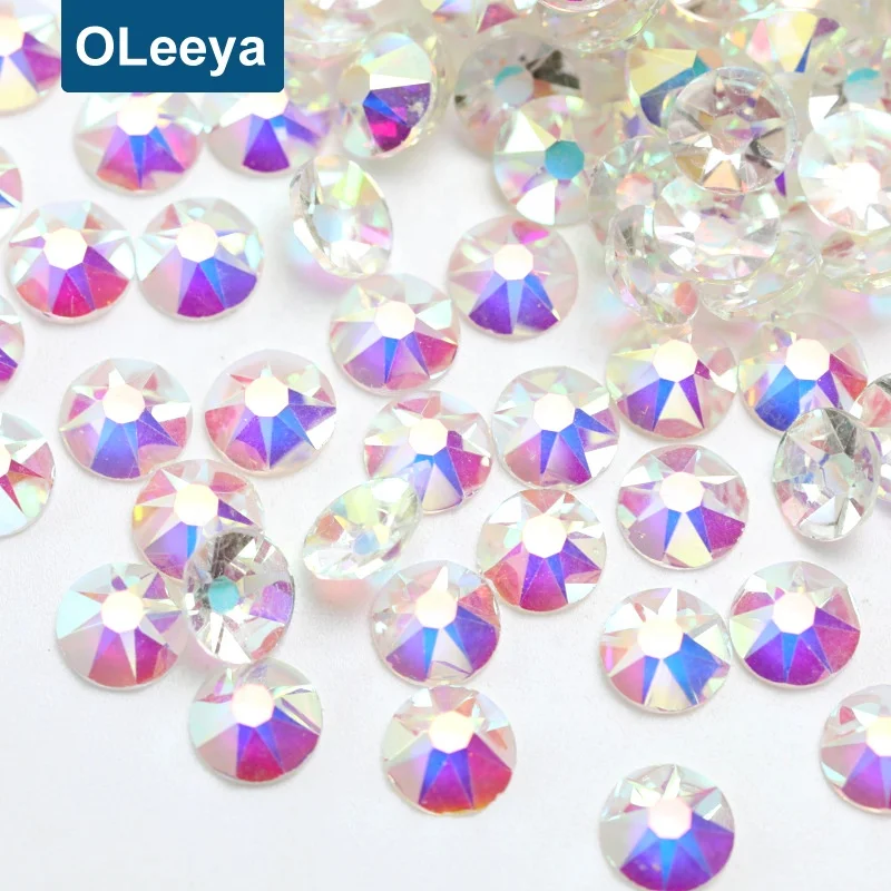 

factory wholesale New 2088 cut 16 facets  glass flat back premium nail art glitter rhinestones for manicure decorations, Crystal ab