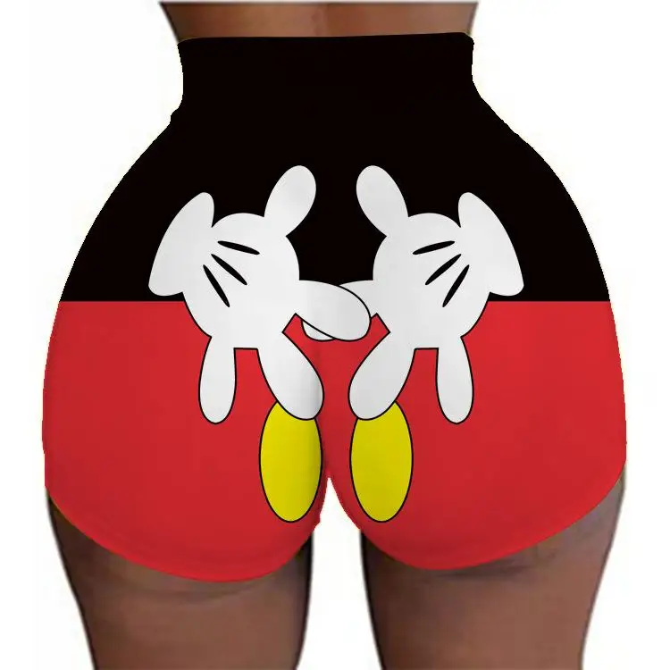 

New Printed Logo Snack Candy Color Shorts Set 2 Piece High Wasted Shorts For Women