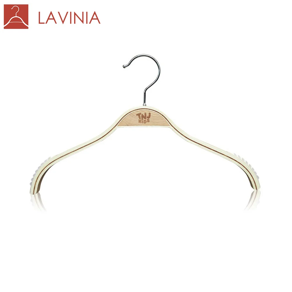 

LAVINIA Wooden kids Hangers plywood kid clothing baby hangers with logo