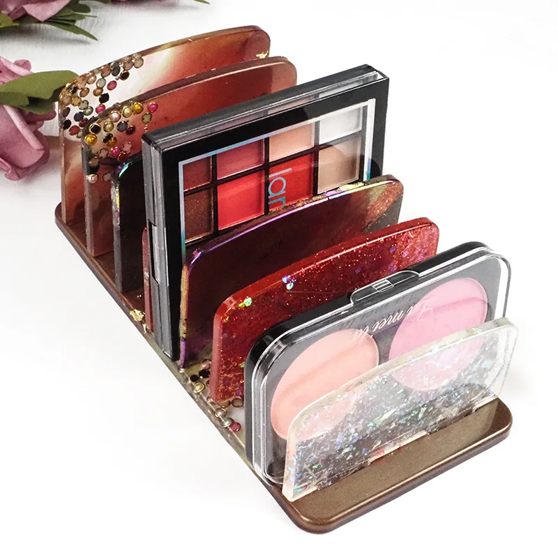 

R307 DIY Makeup Organizer Rack Silicone Mold Cosmetic Storage Molds Eyeshadow Holder Resin Mold, Stocked / cusomized