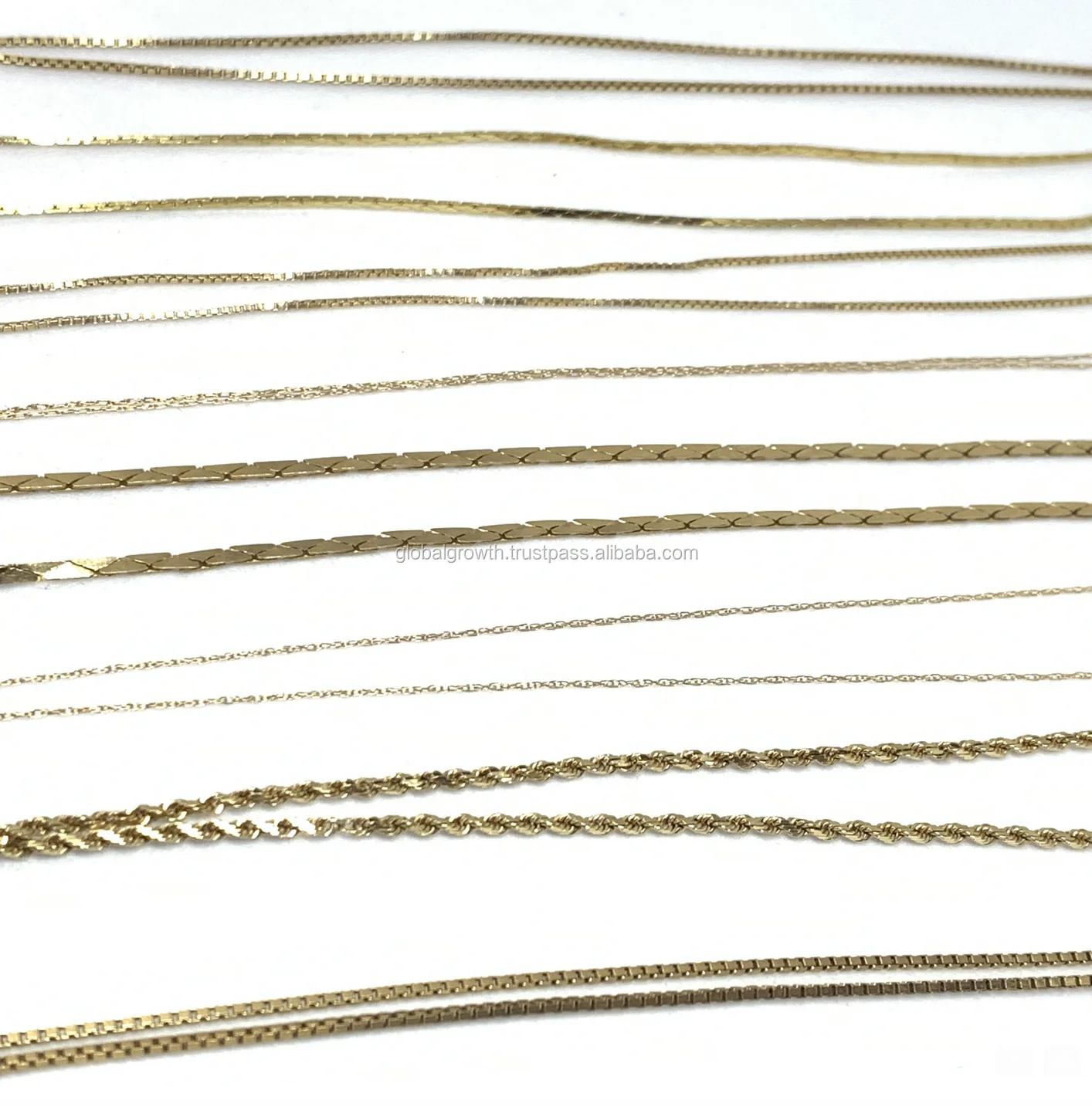 10k 14k 18k 22k 24k Solid Gold Chains 1mm 2mm 3mm Miami Cuban Links Box