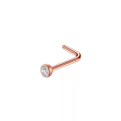 

Medical Surgical 316L StainlessSteel Hypoallergenic Rose Gold And Silver Plated CubicZirconiav Body Piercing Jewelry Nose Ring
