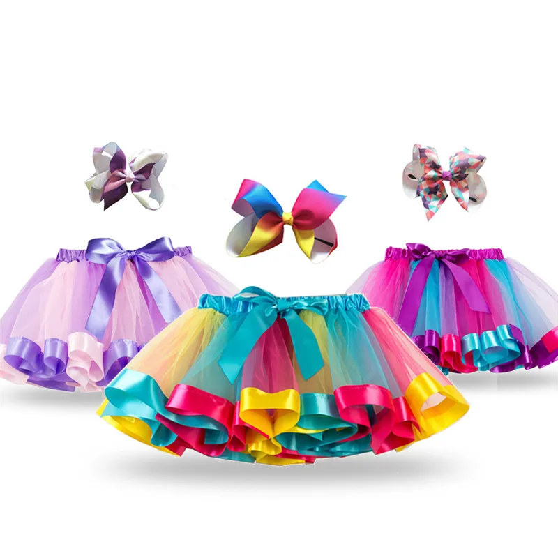 

Princess Tutu Skirt Baby Girls Clothes Fancy Unicorn Rainbow Kids Party Tutu for Girls Skirts Children Ball Gown Multi-Layers, Pink