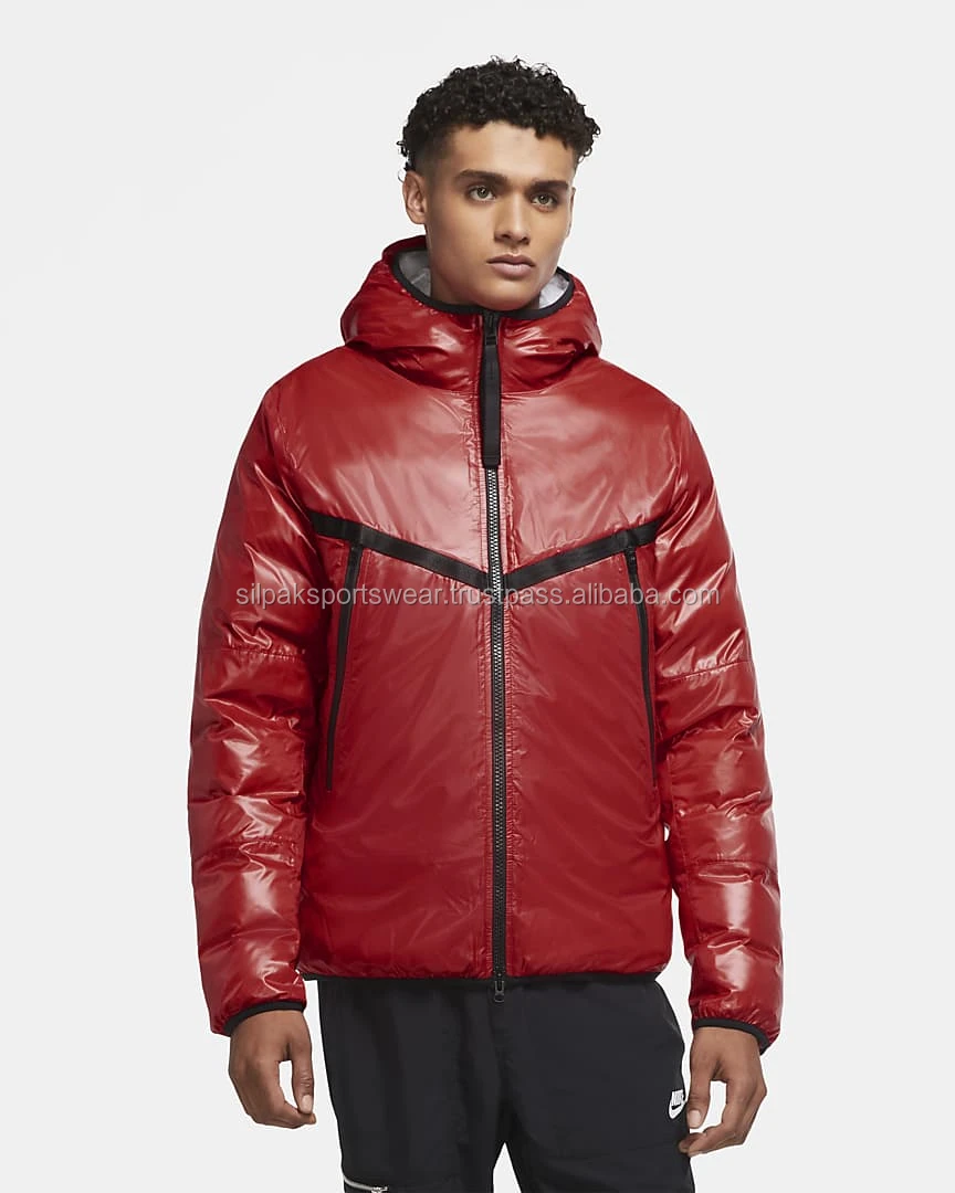 red shiny bubble coat mens