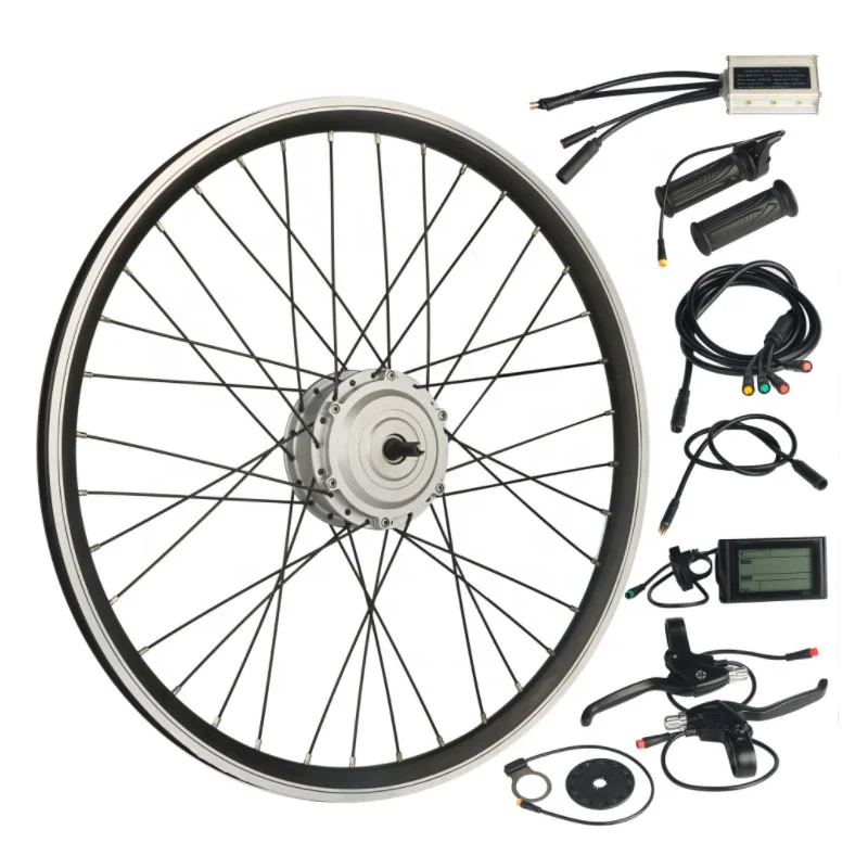 

36/48v 250w brushless gear motor front wheel sinewave controller electric bike conversion kit Waterproof Bike Kit, Balck