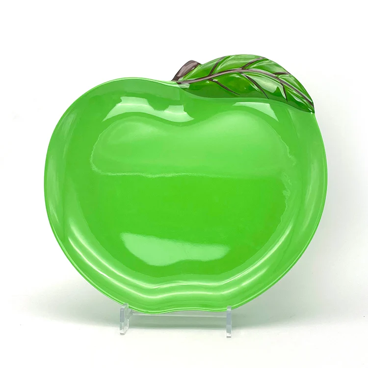 

Apple ShapeCreative Dinner Plate Platter Decorative Dessert Serving Melamine Plate Flat Food Fruit Snack Tray, As picture/can be customized