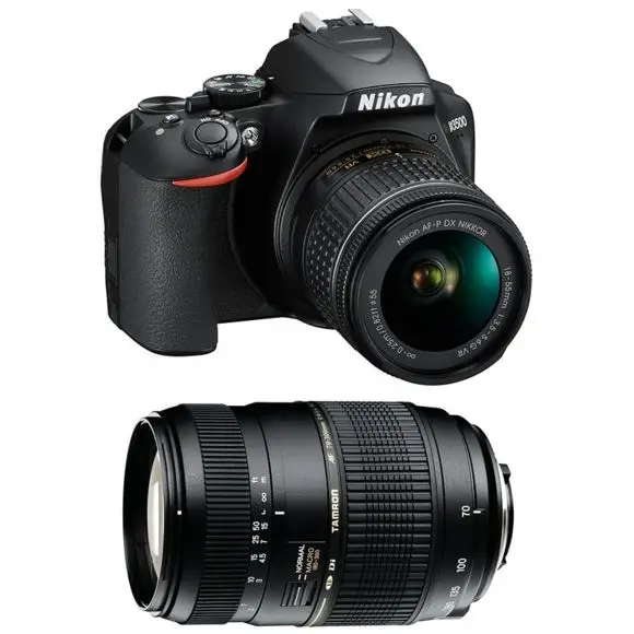 

NIKON D3500 KIT AF-P 18-55mm F3.5-5.6G VR + TAMRON AF 70-300mm F4-5.6 Di LD MACRO 1:2 (A17N) Nikon, Black