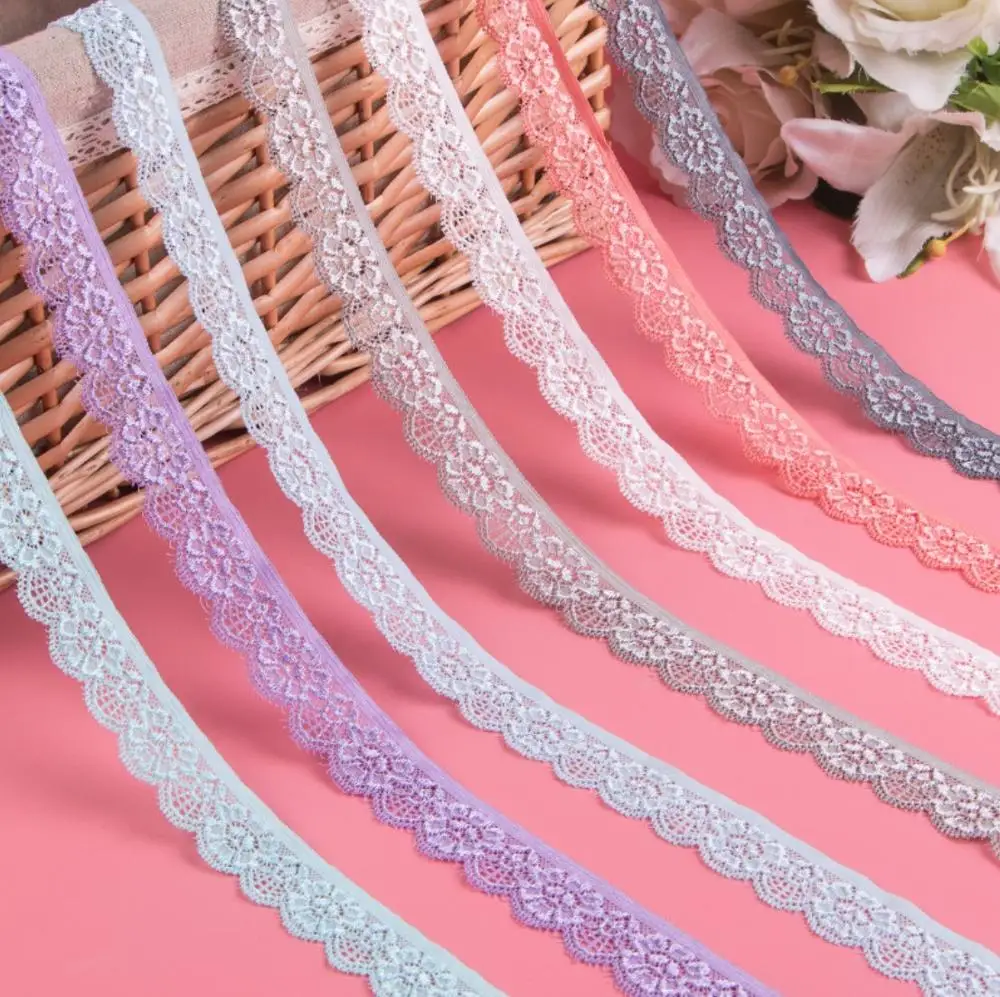 

2020 wholesale Spandex / Nylon Material lace trim elastic stretch lace L13, As picture