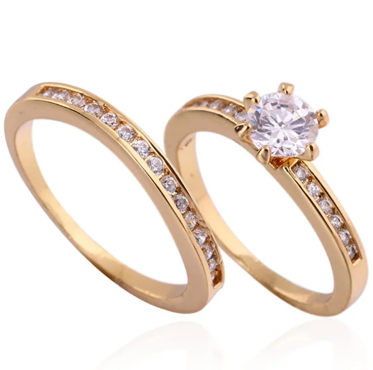 

jialin jewelry Jewelry Fashion Hot Sale Wedding Ring Set with 18K Gold Plated