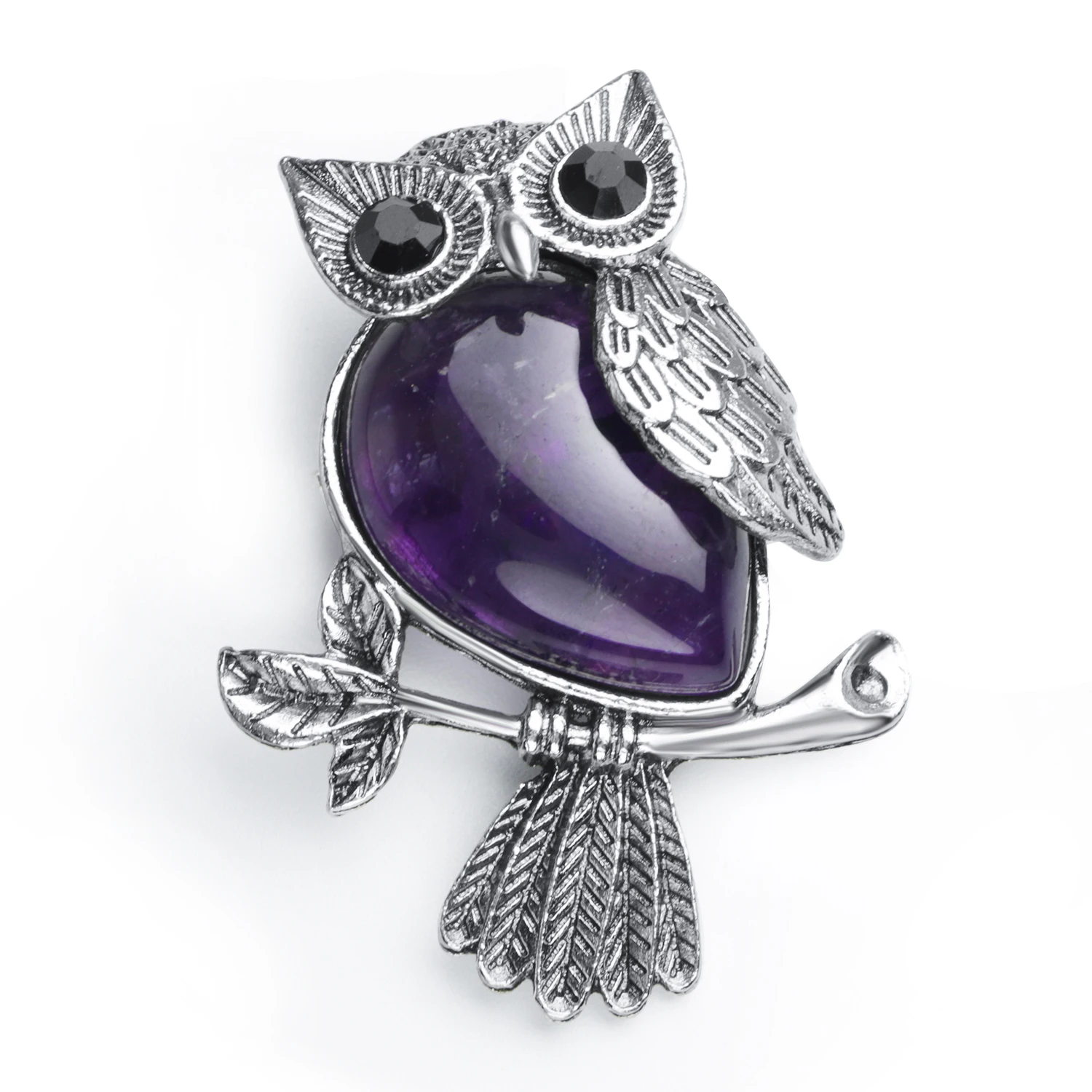 

Owl Gifts Healing Crystal Stones Necklaces Pendant for Women Men Natural Amethyst Quartz Gemstone Jewelry Pendant