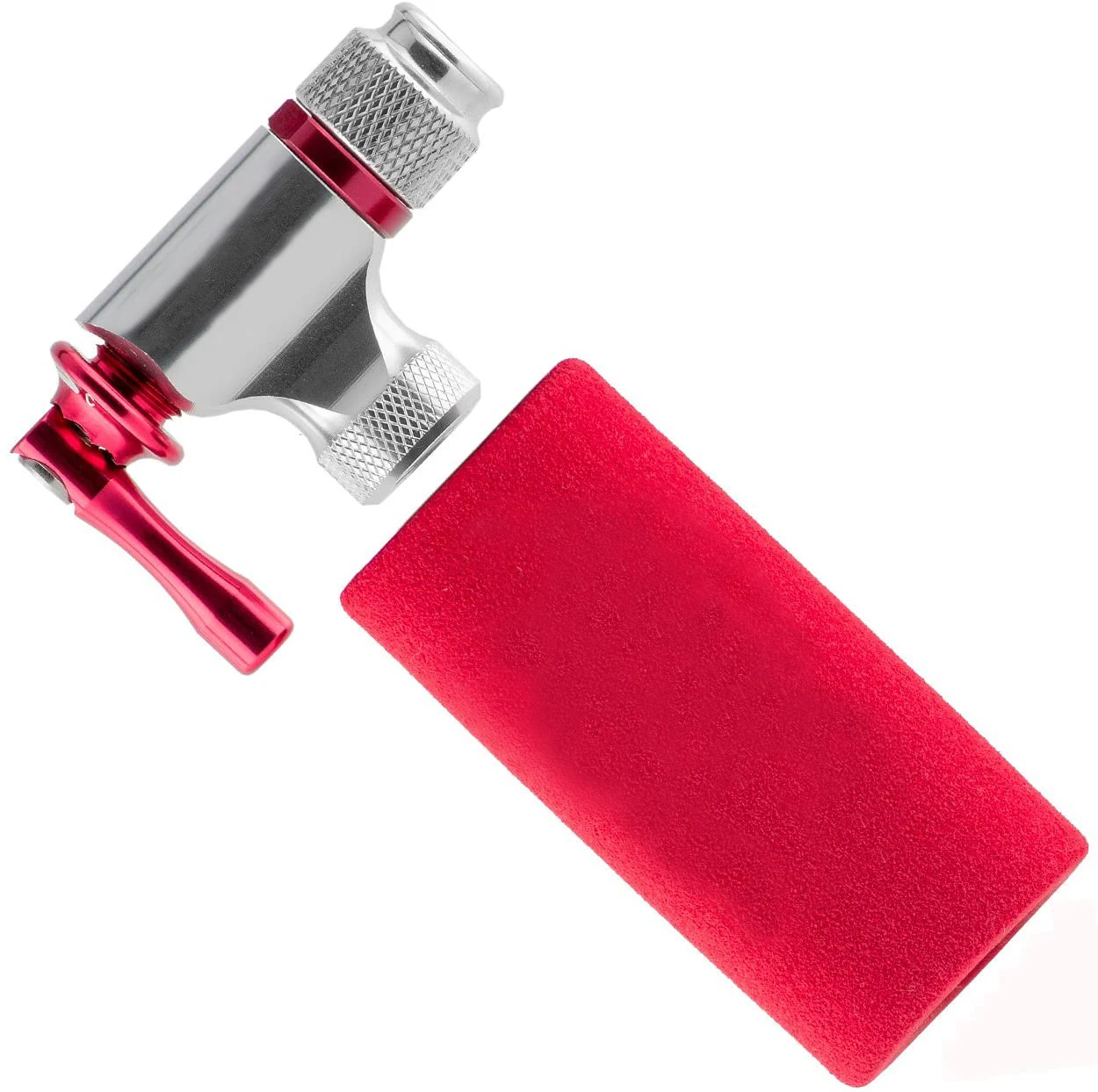 

C02 Tire Inflator Bicycle Tire Pump Quick and Easy Pump, Silver black red