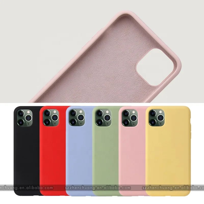 

Shockproof Soft Cover For iPhone 11 Case Original Quality Genuine Liquid Silicone Case Microfiber inside iPhone 12 Phone Case