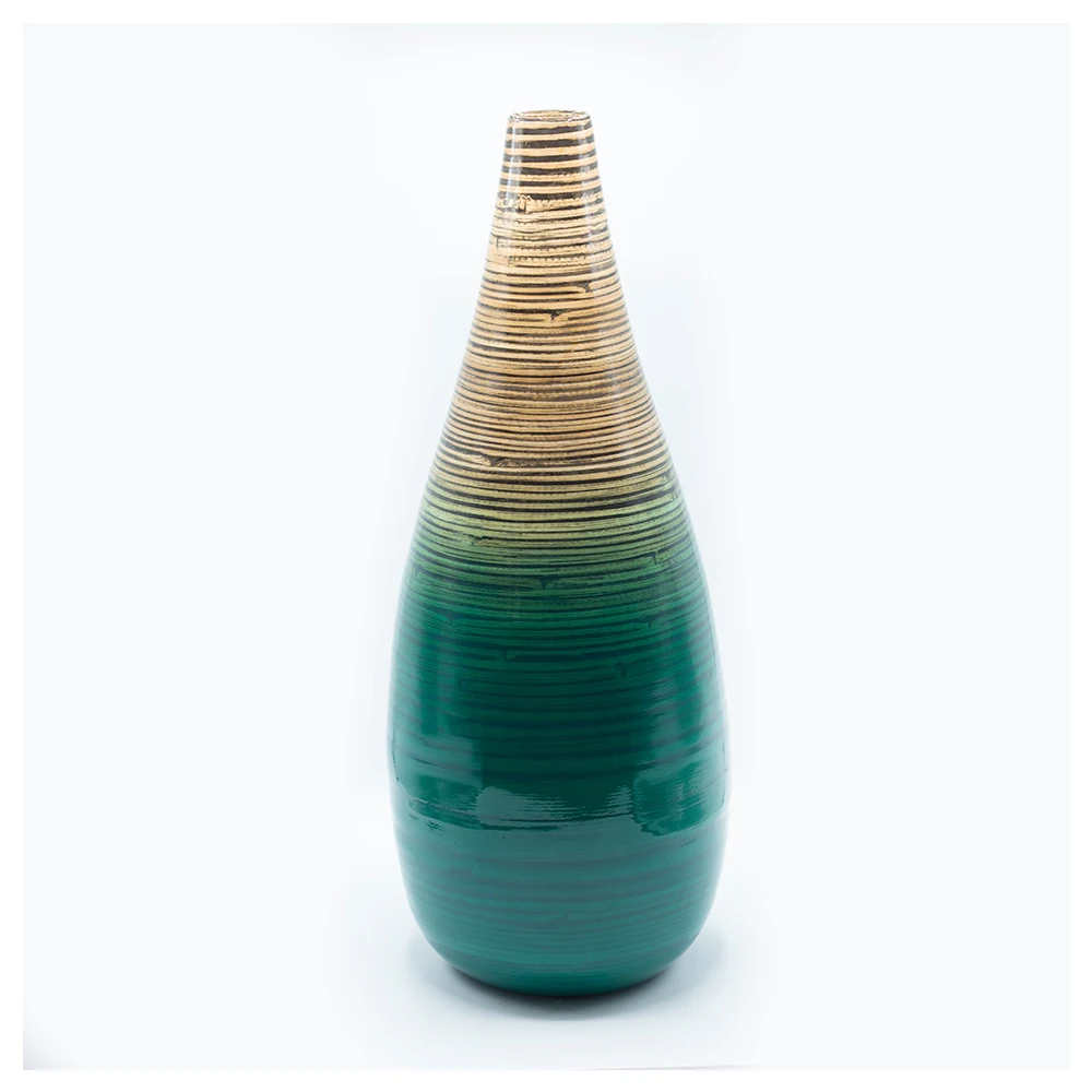
Best Selling Natural Color Lacquered Spun Bamboo Vase From Vietnam 