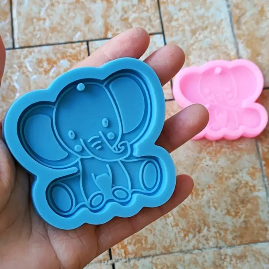 

Free Sample Baking cake Tool Crystal Resin Necklace Epoxy Jewelery Crafting Molds Luggage Tag Elephant Keychain Silicone Mold