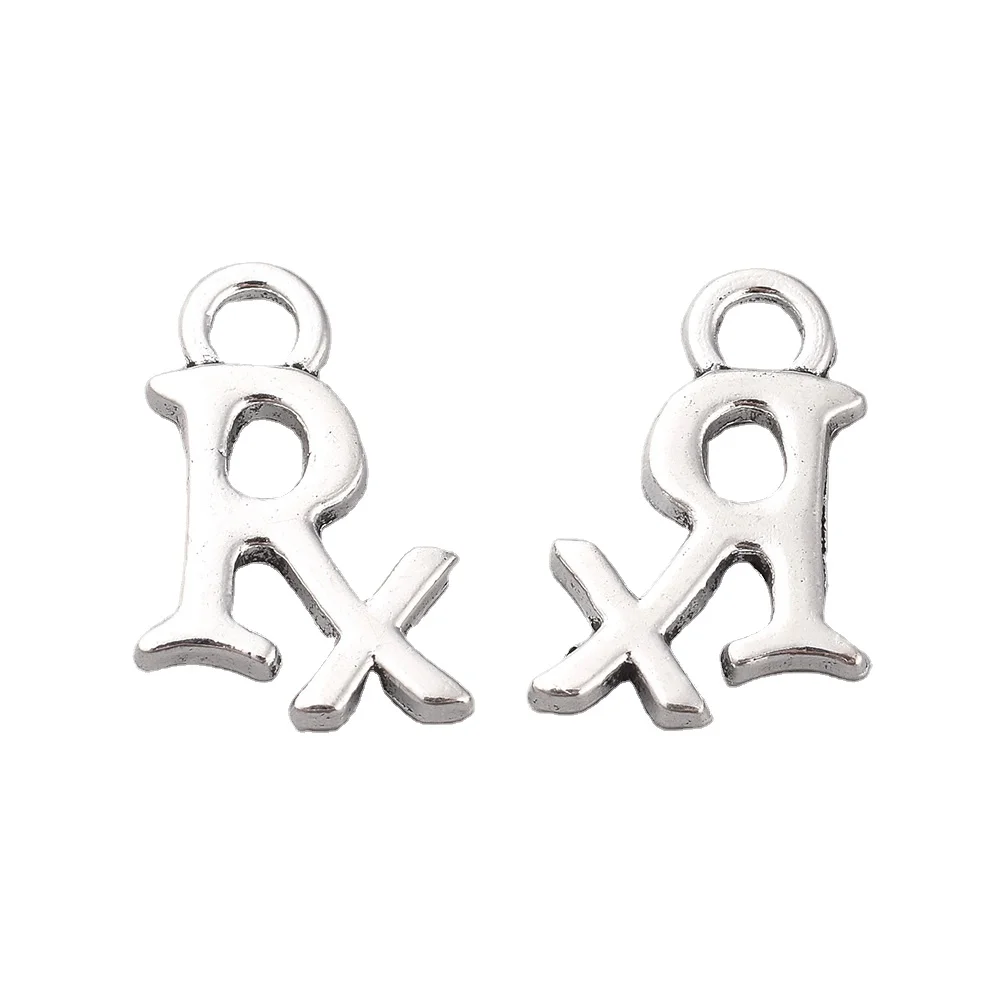 

PandaHall Rack Plating Zinc Alloy Antique Silver RX Letter Charms